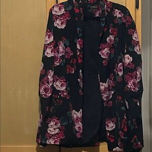 Lane Bryant Black Floral Blazer